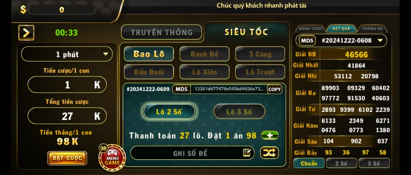 Cập nhật kết quả nhanh chóng cho người chơi