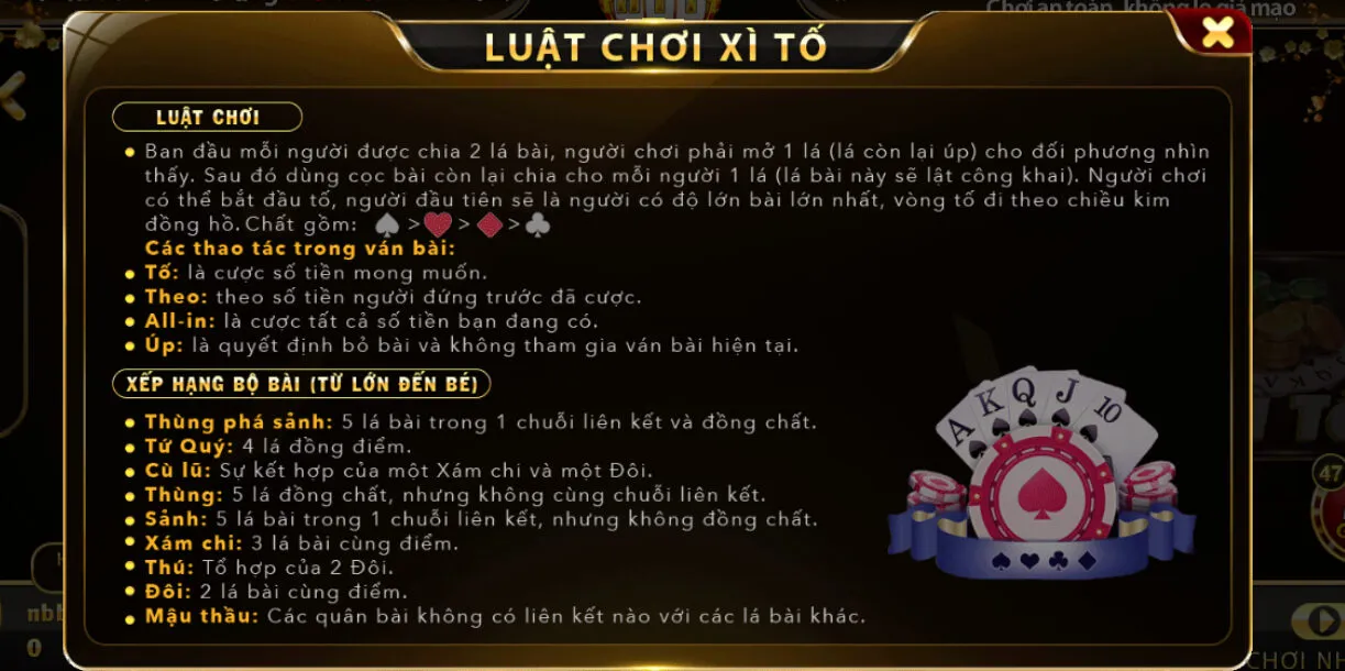 Luật chơi Xì Tố cực chi tiết tại Hit club