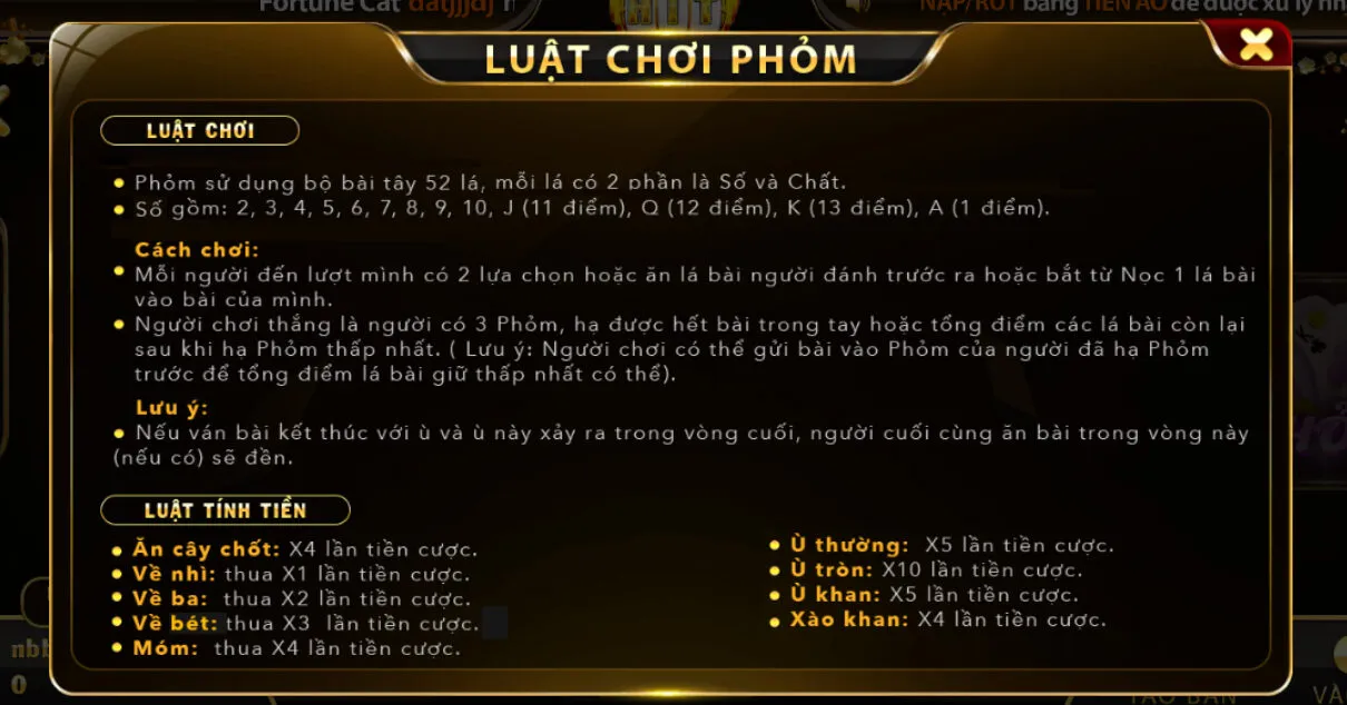 Khám phá luật chơi Phỏm tại Hitclub