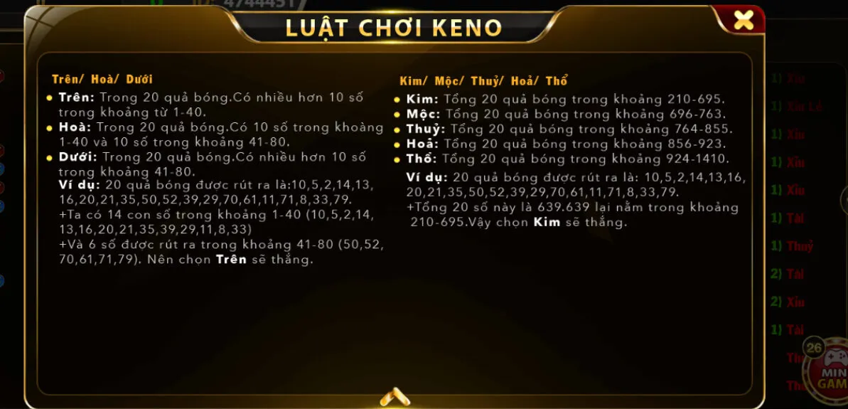 Xem thêm luật chơi Keno tại Hit club